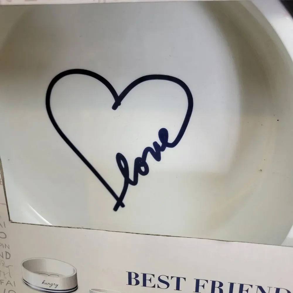 ED Ellen DeGeneres Best Friends Ceramics Pet Bowl & Mug Set White Red NEW